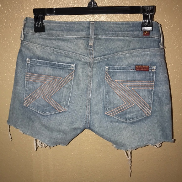 7 For All Mankind Distressed Denim Shorts - Picture 2 of 3